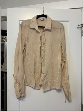 Princess Polly Silky Cream Button-Up Blouse